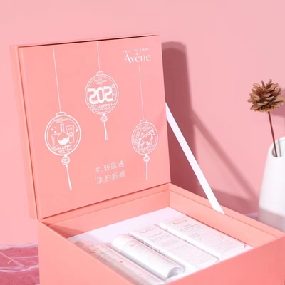 Drawer Cosmetic Skincare Packaging Paper Pink 3 Layers Cosmetic Box