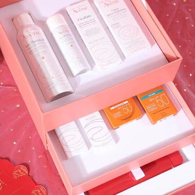 Drawer Cosmetic Skincare Packaging Paper Pink 3 Layers Cosmetic Box