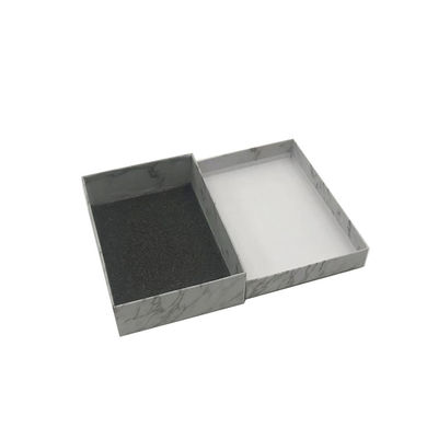 Luxury Cardboard White Marble Lid Rigid Cosmetic Box Packaging With Foam