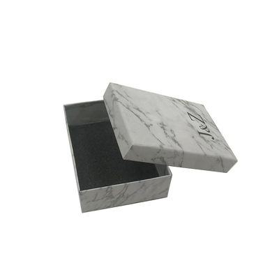 Luxury Cardboard White Marble Lid Rigid Cosmetic Box Packaging With Foam