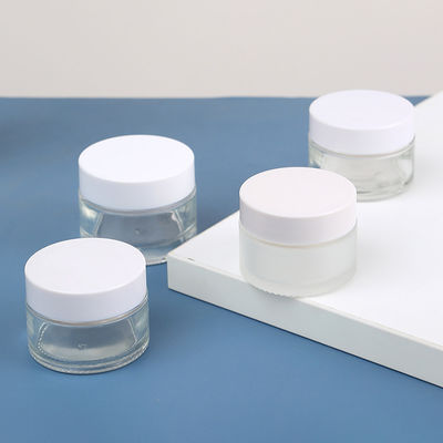 Glossy Matte Round Shaped Cosmetic Glass Cream Jars With Lid 5g 10g 15g