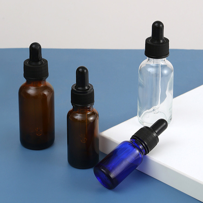 60ml 80ml Glass CBD Oil Dropper Bottle With Black NBR Rubber