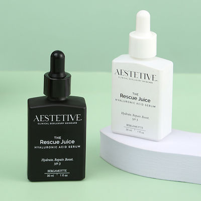 10ml 15ml 30ml 50ml Square shape Black White Color Perfume glass bottles with  Metal Silver Dropper and logo label print