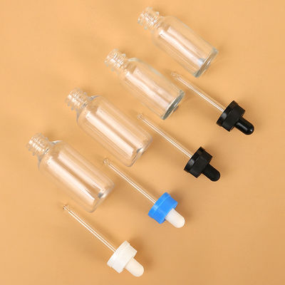 20ml 30ml 50ml 100ml Clear Eco Friendly Dropper Bottles With CRC Black Cap