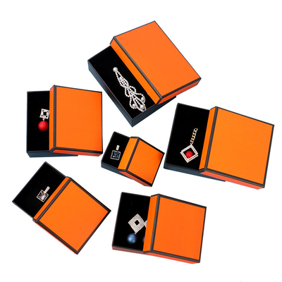 Orange Earrings Necklace Jewelry Ornament Box Brooch Ring Gift Wrap Box