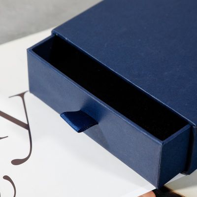 Small Printed Jewelry Packing Drawer Box Cardboard Paper Necklace Ring With Foam