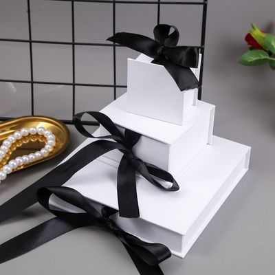 Cardboard Paper Jewelry Set Box For Ring Necklace Rectangle Foam Filled 7x9x3cm