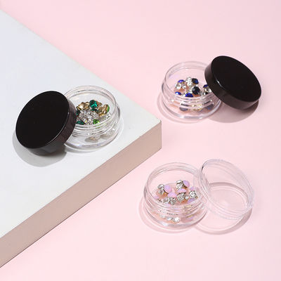 Acrylic 5g 10g 15g 20g 30g Clear Loose Powder Jar Container with Black Lid Customized Colors Eco Friendly Industrial Cosmetic