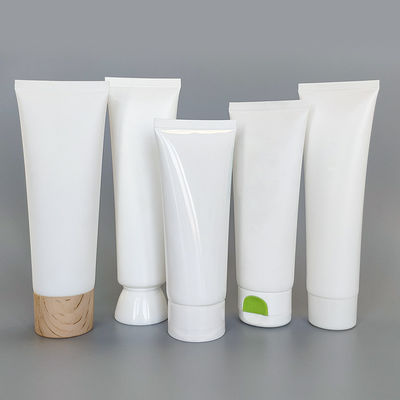Customized Cosmetics Packaging White Matte Empty Plastic Soft Squeeze Tubes for Lotion and Cream 100% Sugarcane Material