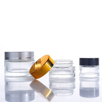 5g 10g 15g 30g 50g 100g Food Grade Round Glass Jar with Gold or Silver Lids from Screen Printing