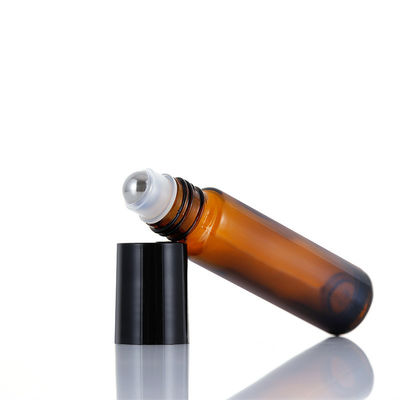 5ml 10ml 15ml Essential Oil Perfume Round Glass Amber Frosted Roll on Bottle with Roller Customized Colors and Free Sample