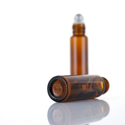 5ml 10ml 15ml Essential Oil Perfume Round Glass Amber Frosted Roll on Bottle with Roller Customized Colors and Free Sample