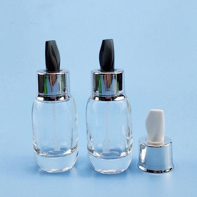 Skin Care Serum Cream Bottles 15ml 30ml 50ml Clear Green Glass Designs with Stirring Stick Customizable