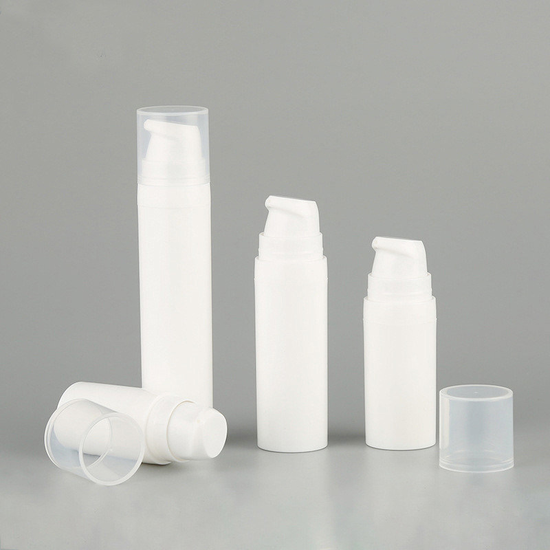 Sample Free 5ml 10ml 15ml 30ml Clear Empty Airless Pump Serum Lotion Frosted Bottle PCR Resistant Luxury Airless Bottle with Pump