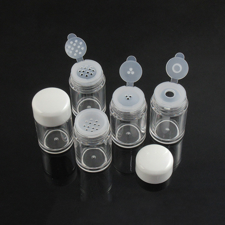 5ml 5 Grams 10 ml 10grams Clear Loose Powder Jar and Pot with Sifter Black White Cap Samples Process 2-3 days Free Sample